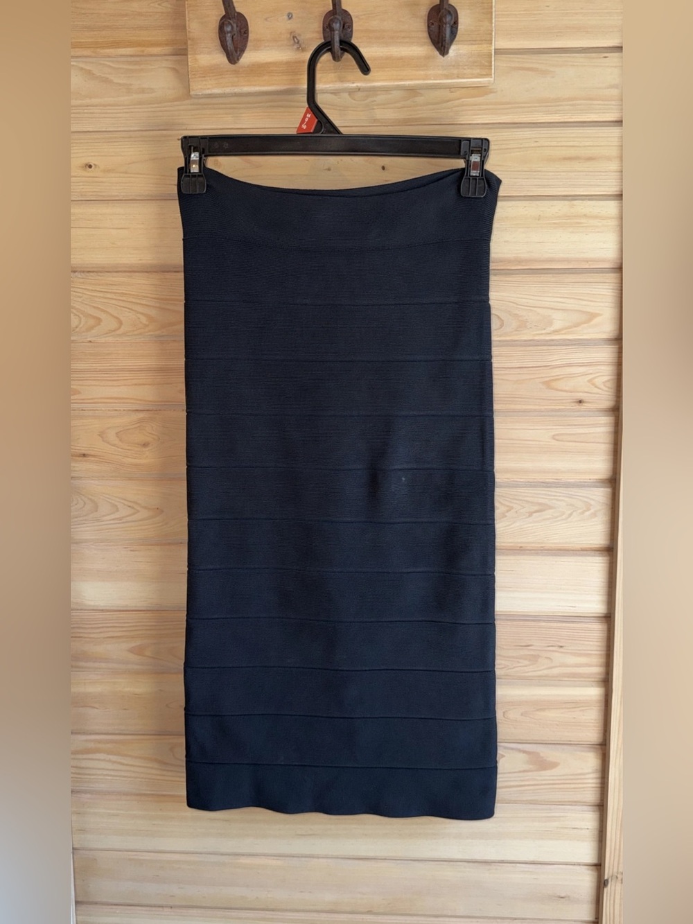 BCBGMaxAzria Black Bandage Midi Pencil Skirt
